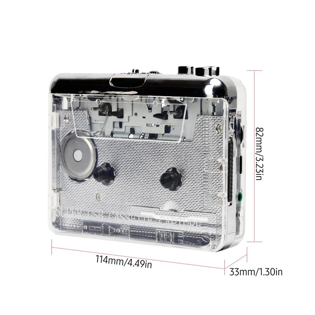 Cassette to MP3 TON010 Portable Cassette to MP3 Player Mini USB Tape Player MP3 Converter with AUX Input CD Cassette Capture Audio Music Player