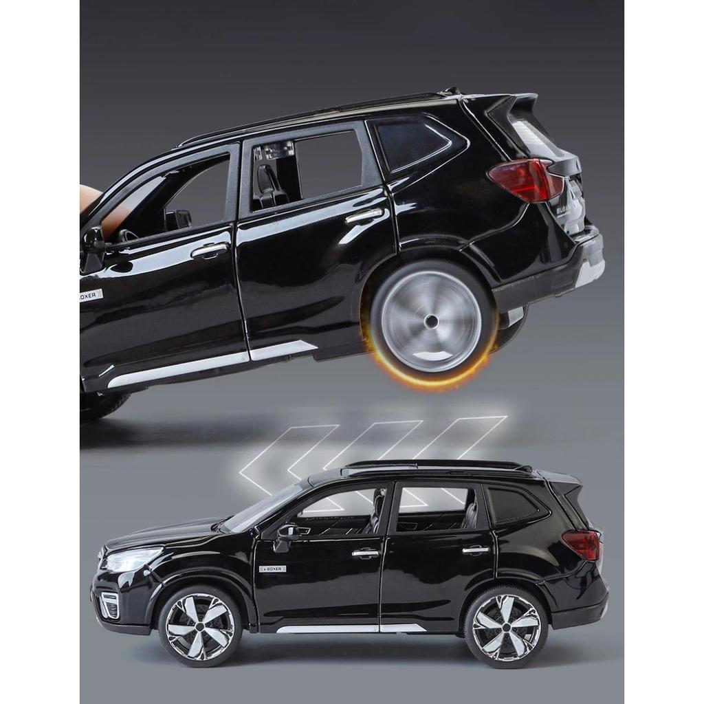 1/32 Subaru Forester SUV Alloy Off-Road Vehicle Miniature Scale Model Car Diecast Metal Sound and Light Collection Children Toy Gift