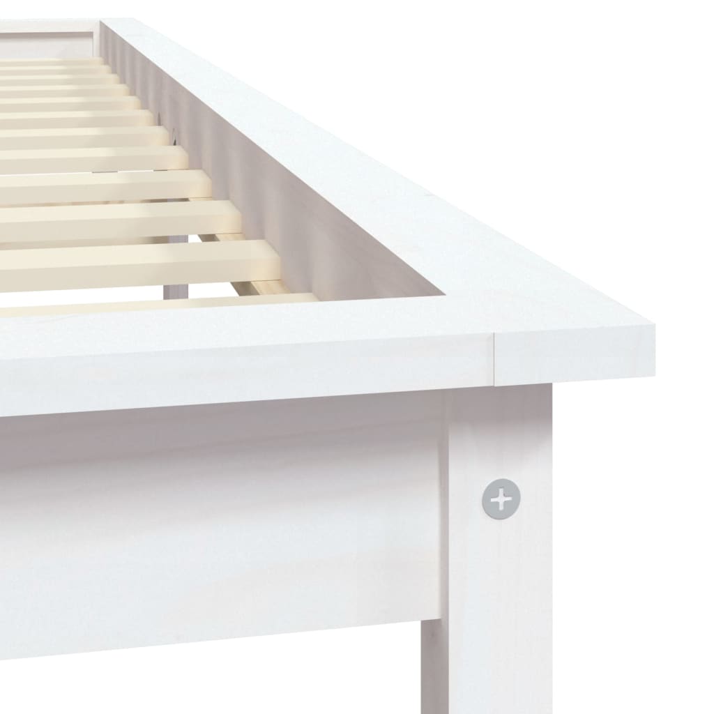 Solid Wood Bed White 180 X 200 Cm Pine