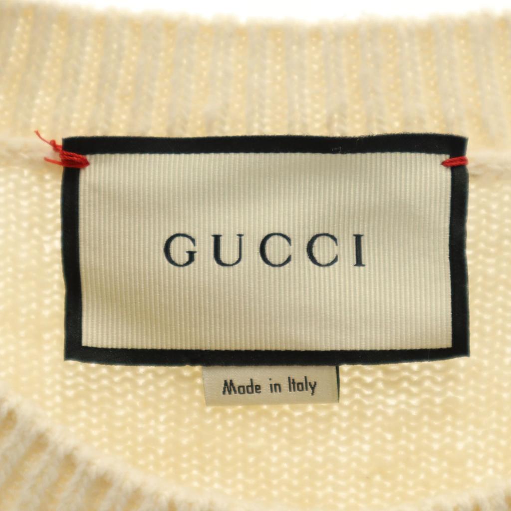 Gucci Made In Italy Tiger Long Sleeve Sweater M Ivory 522644 Knit Men's Used