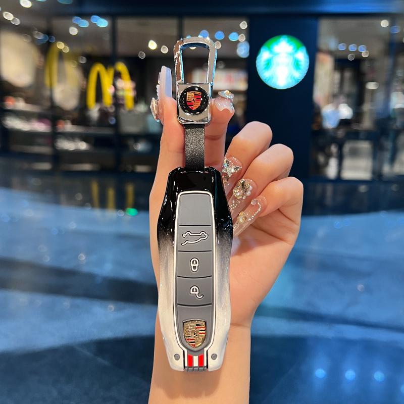 Zinklegering Silikon Bilnyckelskal Skyddsskal För Porsche Panamera Spyder Carrera Macan Cayman Cayenne 911 970 981 991