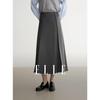 High Waist Spliced Pleated A-line Skirt
