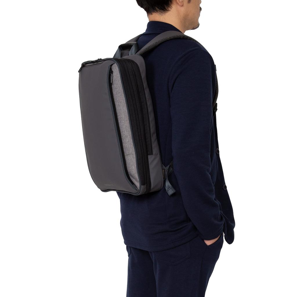 Moustache On Time Business Compatible with Men's Backpack, Slim, Lightweight, Expandable, 13.3-inch PCs, JNO-2821 (Gray)