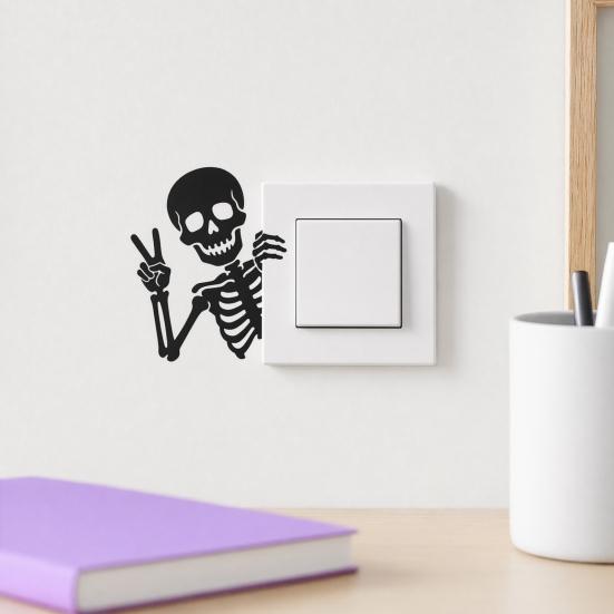 Funny Skeleton Switch Sticker Light Switch Decals Self Adhesive Wall Art Decor