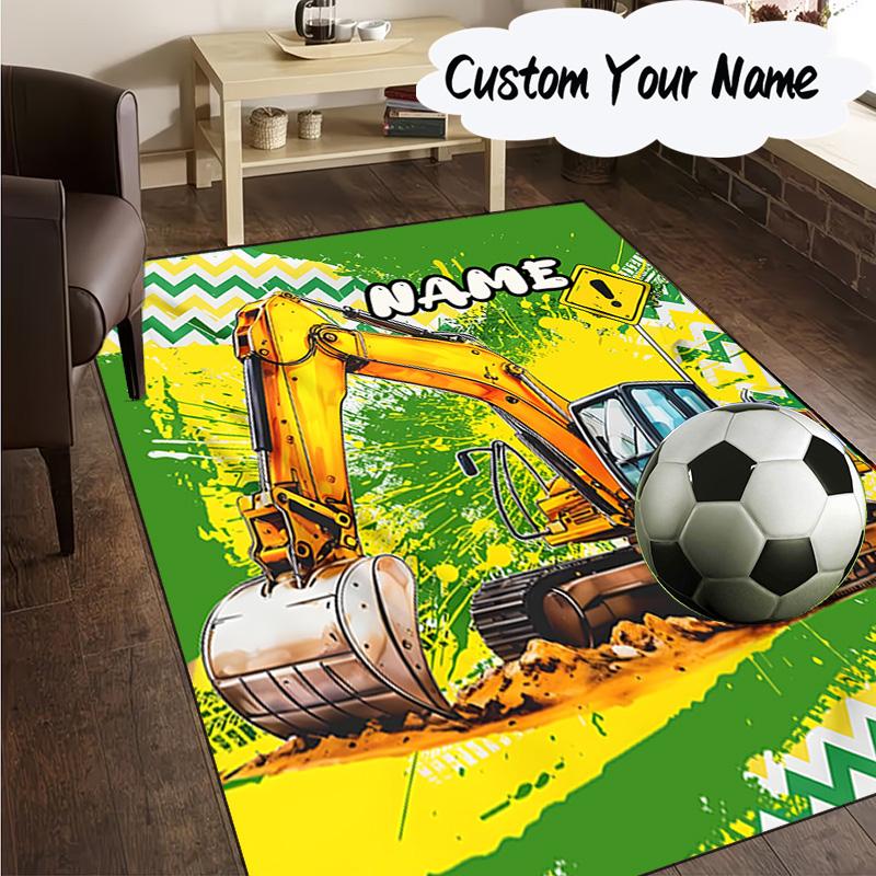 Custom Name School Bus Adventure Carpet, Chair Rug,Area Rug for Office Bedroom Living Rooms Bedroom, Doormat Decor Christmas Fan Gifts