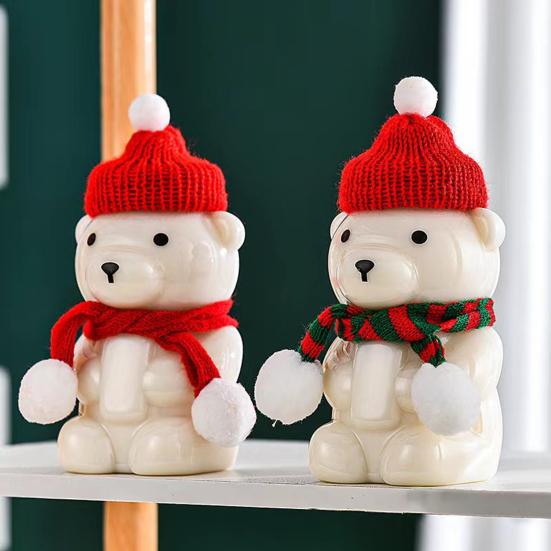 Butelka na napoje z motywem misia, uroczy kubek do herbaty i mrożonej kawy, przenośny kubek na zimne napoje z pokrywką, prezent na urodziny, Boże Narodzenie dla dzieci i nastolatków