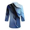 Mode Été Femme Décontracté Imprimé Col V Manches Sept Points Haut Chemise