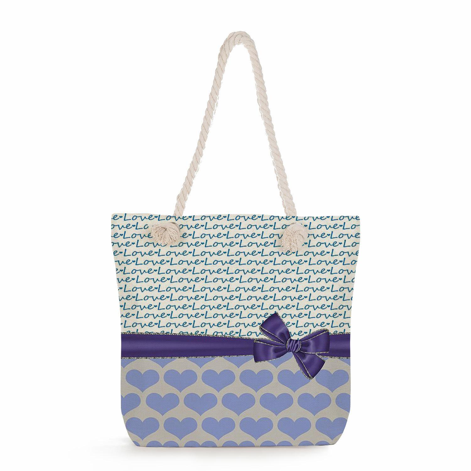 

Gift bag print thick rope single-shoulder beach bag 7218 CLE