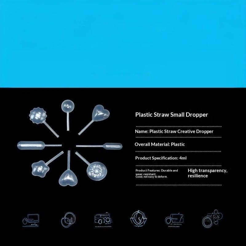 50Pcs 4Ml Plastic Pipettes Disposable Safe Plastic Eye Dropper For Silicone Mold Uv Epoxy Resin Craft Jewelry Making