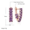 Shiny Purple Natural Zircon Drop Earrings For Women Trend  Rose Gold Color Bride Wedding Fine Jewelry Crystal Gift