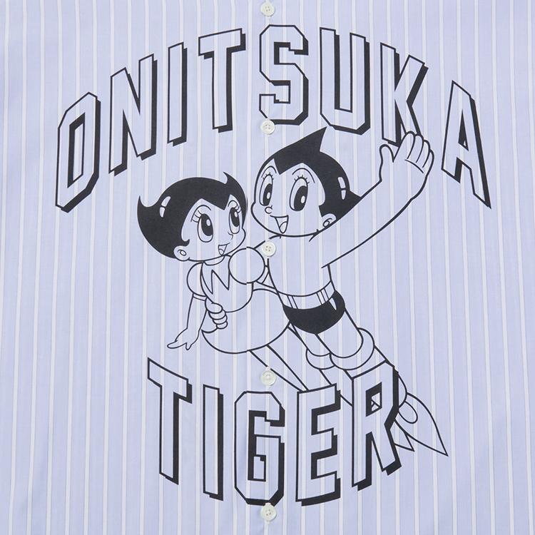 ONITSUKA TIGER X Astro Boy Collaboration SS Shirt Fashion Casual Short Sleeve Shirt Unisex Shirts Light-Blue 2181B118-300