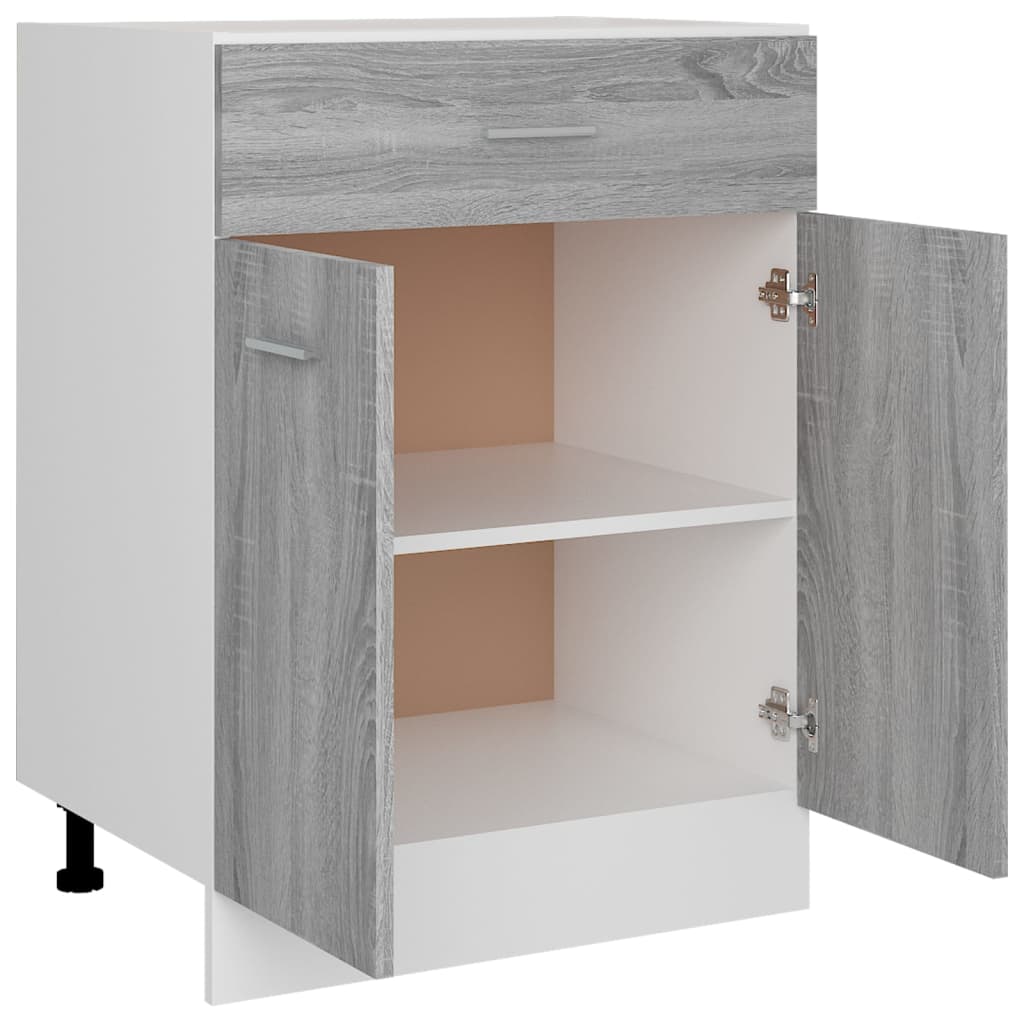 Vidaxl Freestanding Cabinet With Drawer, Sonoma Grey Oak, 60X46X81.5 Cm