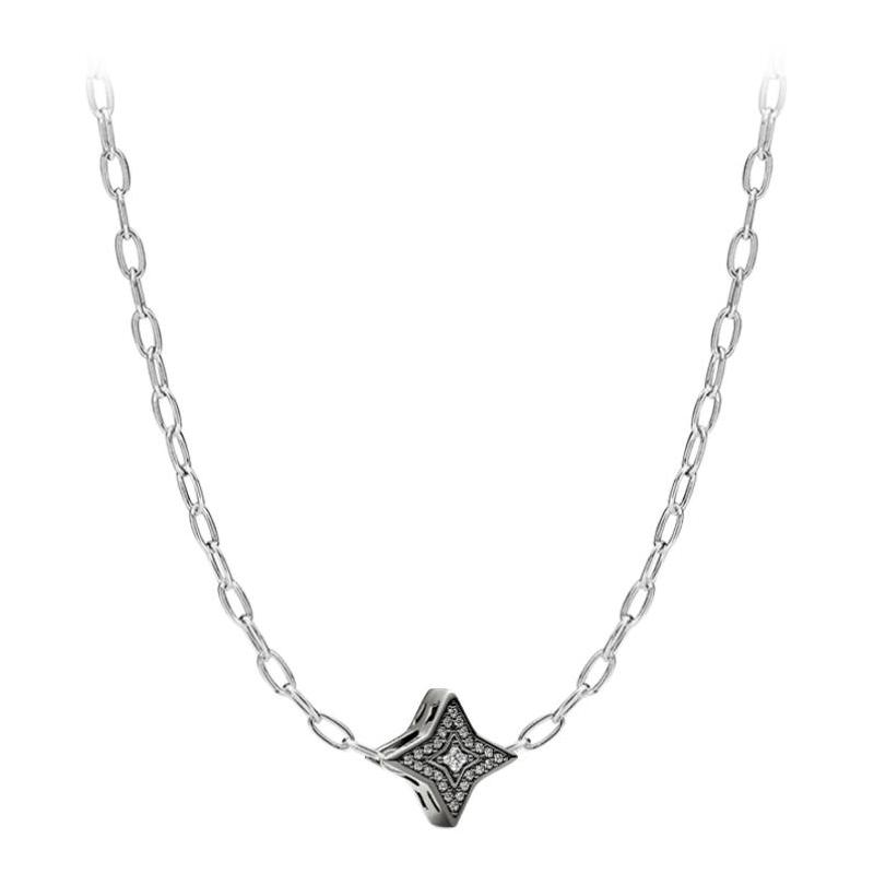 Pandora Photo stars, fashionable and versatile, light luxury and high-end, 925 silver necklace, women s silver ZT26012832A серебряный
