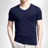 2026 Men's Solid Color Cotton V-Neck Slim Fit Short Sleeve T-Shirt