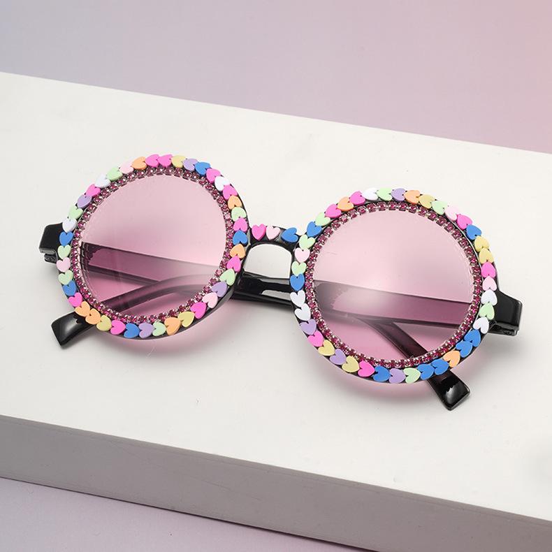 Candy Sprinkle Round Sunglasses Multicolor Decor Fashion Eyewear For Street Style And Photo Props KJ204