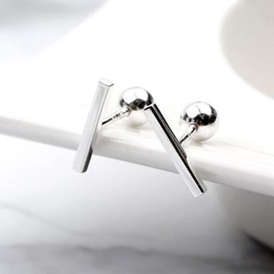 Plně stříbrný denní jednoduchý piercing do tyčinky