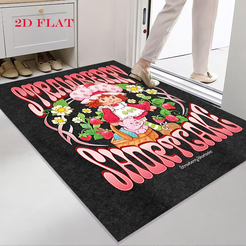 Strawberry Shortcake  Carpet Rug for Living Room Bedroom Home Sofa Decoration,Kids Play Nonslip Floor Mat