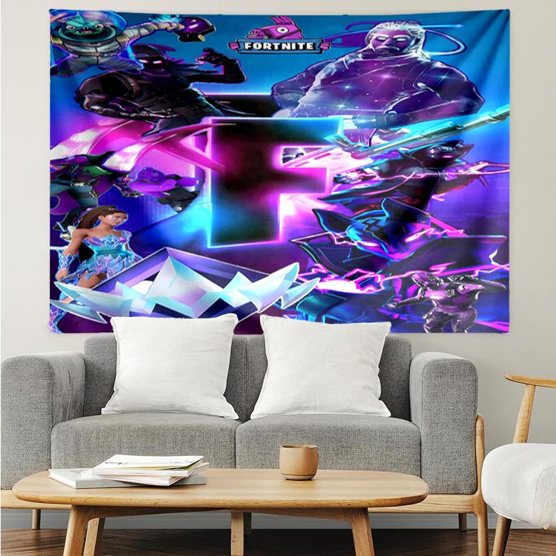 F-Fortnite game Tapestry for Bedroom Aesthetic Classroom Tapestries Wall Hanging for Living Room Dorm Office,Ideal Creative Gift