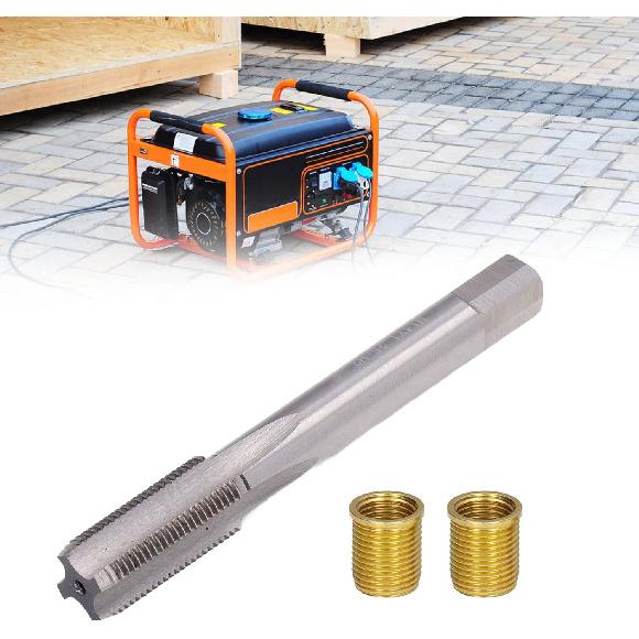 Spark Plug Thread Repair Kit, M12x1.25 Inserts and M14x1.25 Tap Stainless Steel Thread Repair Tool for Automotive Engine