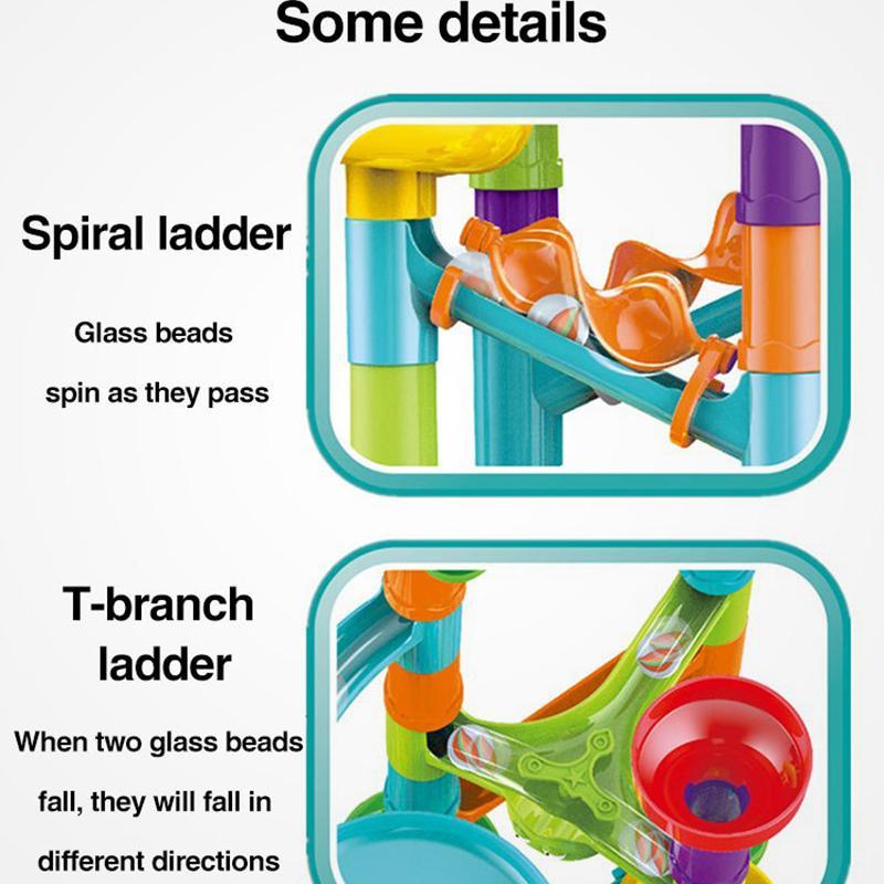 Marble Run Race Track Building Blocks Kids 3D Maze Ball Roll Toy DIY Marble Run Race Coaster SetChristmas Gift