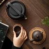 2Pcs Coaster Handmade Coconut Brown Tea Mat Heat-resistant Non-slip Reusable Coaster for Tea Pot And Cups