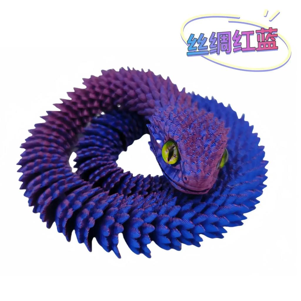 3D Printed Snake Movable Joint Simulation Snake Figurine Creative Home Office Desktop Ornament New Year Gifts Crafts Gifts