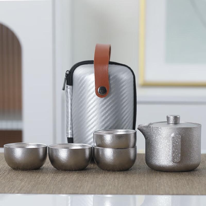 

Titanium Metal Portable Travel Tea Set