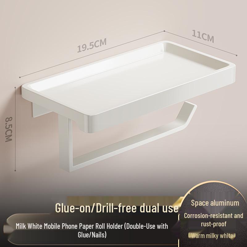 No-Drill Suction Cup Toilet Paper Holder & Storage Rack