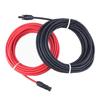 1Pair Solar Panel Extension Cable Copper Wire 6/4/2.5mm² 10/12/14AWG Black and Red with Connector Solar PV Cable
