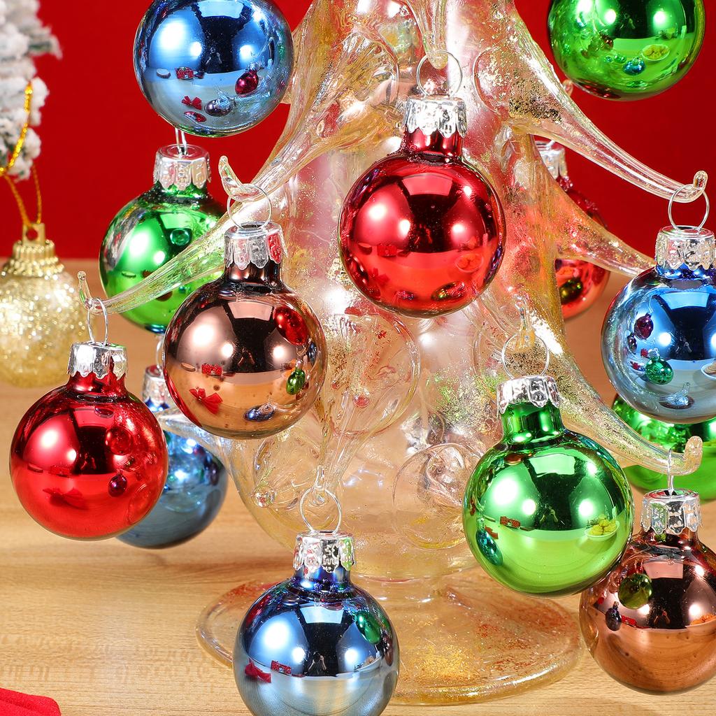 Glass Christmas Tree Desktop Ornament Xmas Holiday Tabletop Decor Party Supplies Festive Decoration Christmas Trees