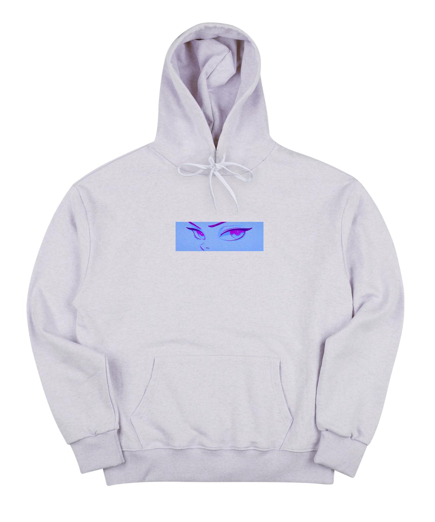 Cream Soda Lab The Eyes Box Logo Hoodie Light Grey Blue M