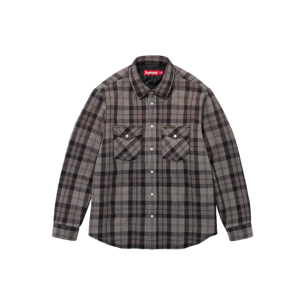 Supreme Quilted Flannel Snap Shirt 'Orange Yellow' Men's SUP-SS24-034