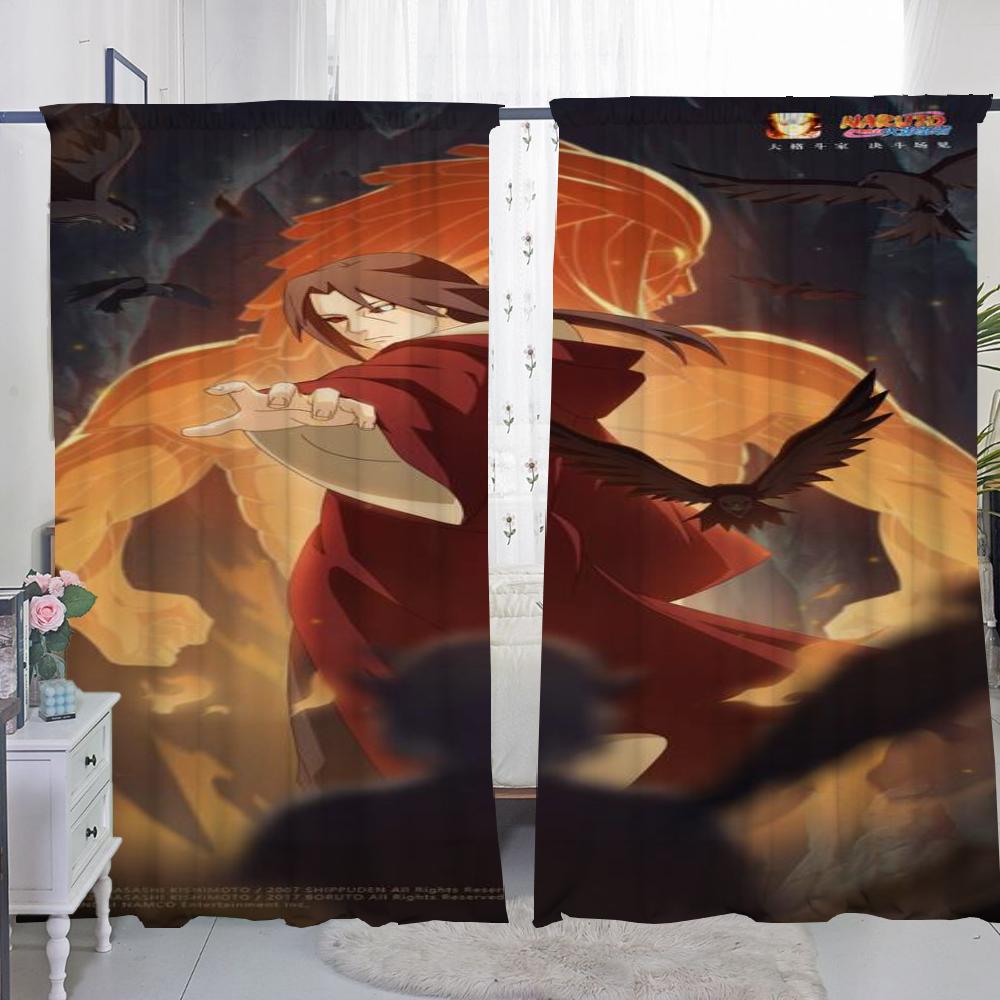 Home Interior Kitchen Curtains Living Room Door Curtain Naruto Partition Bedroom Decoration Darkening Set Of 2 Made Polyester Decor