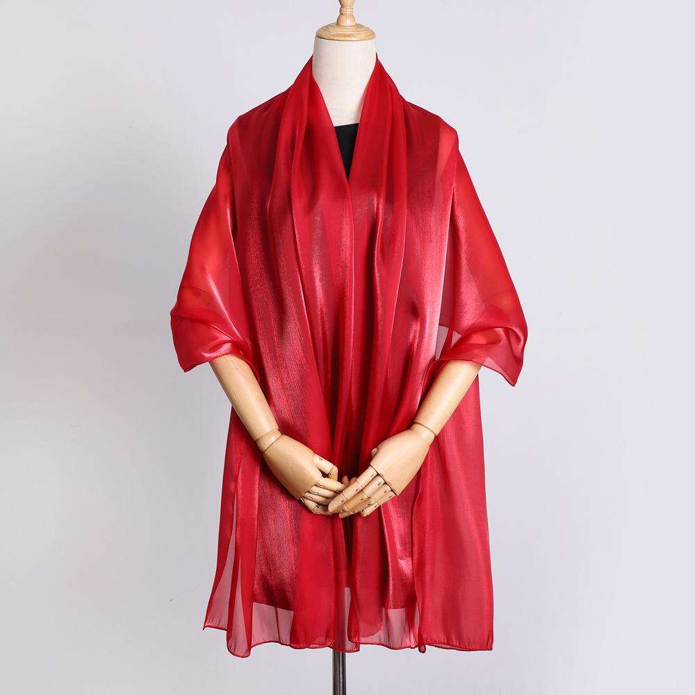 200*70cm Shawls and Wraps for Evening Dresses Organza Glossy Women Guest Shawl Long Scarf