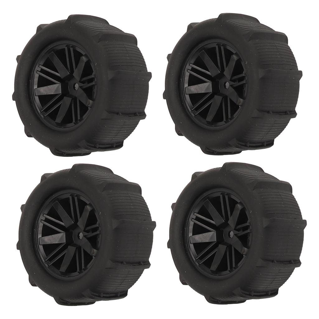 4PCS RC Tire Wheel Plastic Hub Rubber Black Strong Grip Pattern Shock Absorb RC Car Part for WLTOYS