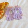 3-8 Years Old Thicken Velvet Children Knitted Gloves Elastic Winter Warm Gloves