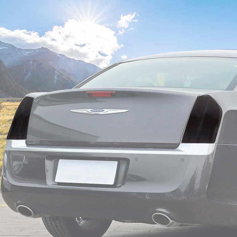 Auto Rücklicht Dekorabdeckung Lampenschutz Dekorationsaufkleber Für Chrysler 300/300C 2011-2014 Auto Exterieur Zubehör, Geräuchert Schwarz.