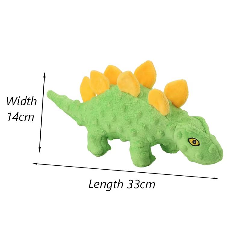 2026 Pet Dog Squeaky Plush Dinosaur Toys Interactive Dog Indestructible Toys Plush Stuffing Pet Supplies Small Dog Chew Molar Toys