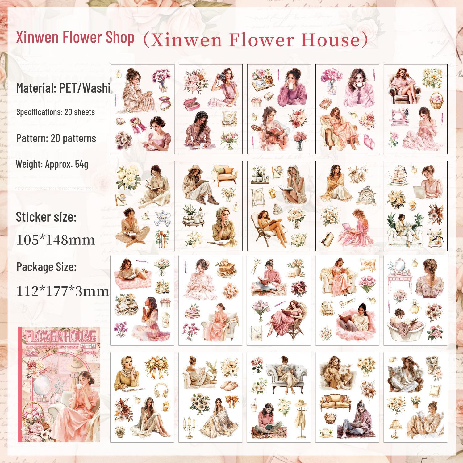 Yue Zhen Yin Mo Hua Man Creative PET Character Stickers Journal Book