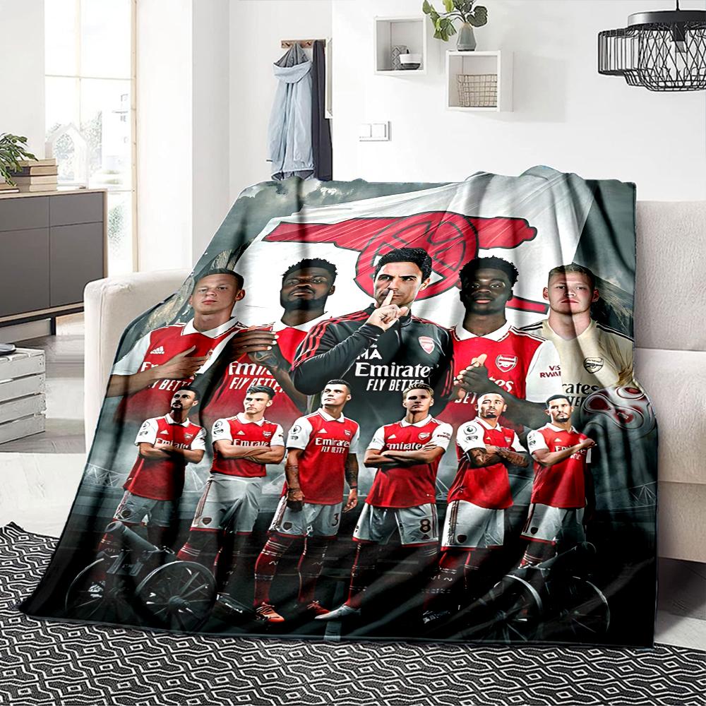 Arsenal Football Club Wappen Decken Flanell Bedruckt Atmungsaktiv Warm Überwurfdecke für Zuhause Büro Bettwäsche 0708a27