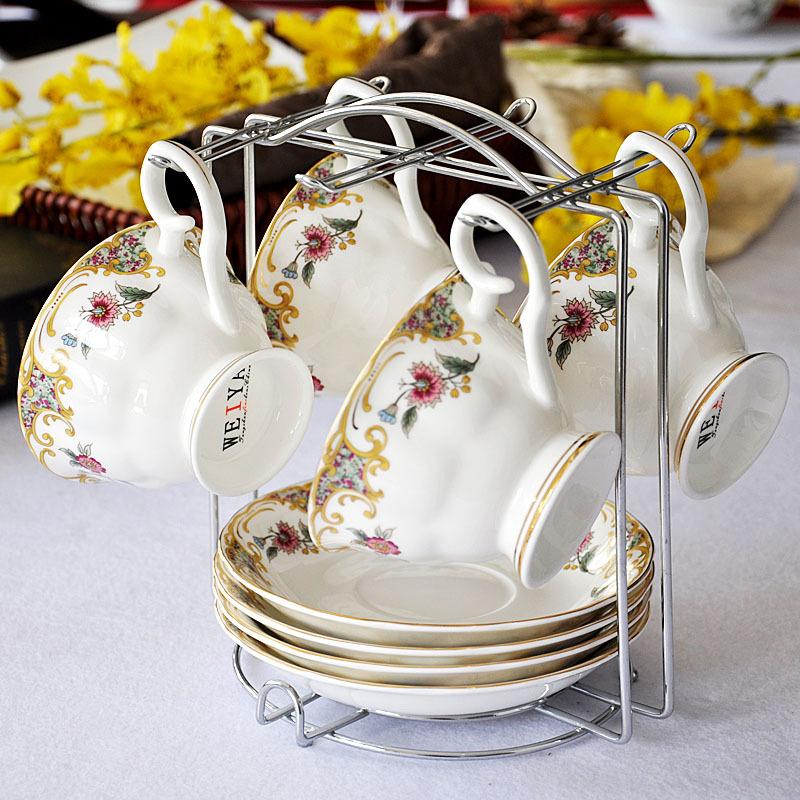 (HMA56)Service à Café en Porcelaine d'Os Européenne Assiette Cercle en Céramique Simple Créative Tasse à Lait pour le Thé de l'Après-midi Tasse à Café 200ml
