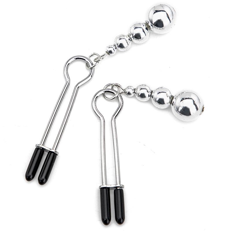 Metal Nipple Clamps Clips Ring Bell  Breast Bondage Restraint Sex Toy For Women Couple Play Game