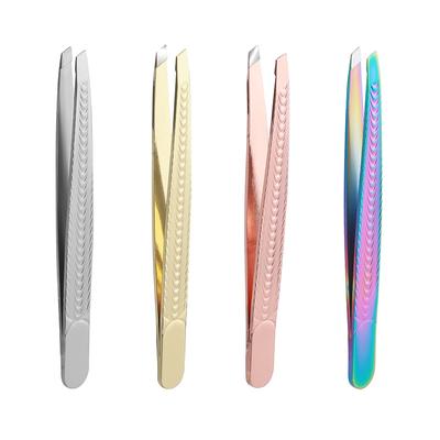 Fish Scale Pattern Colored Titanium Eyebrow Tweezers High Precision Hair Removal Tool for Eyebrow Grooming and Facial Plucking Beauty Essentials
