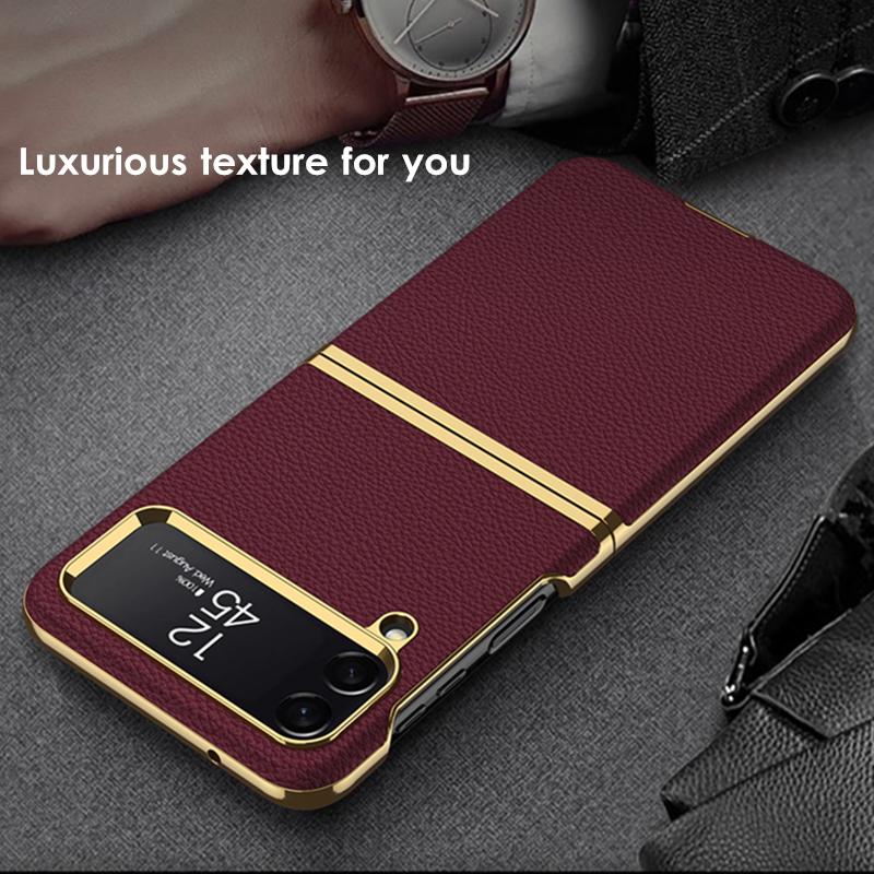 Pro Samsung Galaxy Z Flip 4 5g Pouzdro Pokovování 3D povrch Matná kůže na PC Pouzdro pro Z Flip4 5g Funda