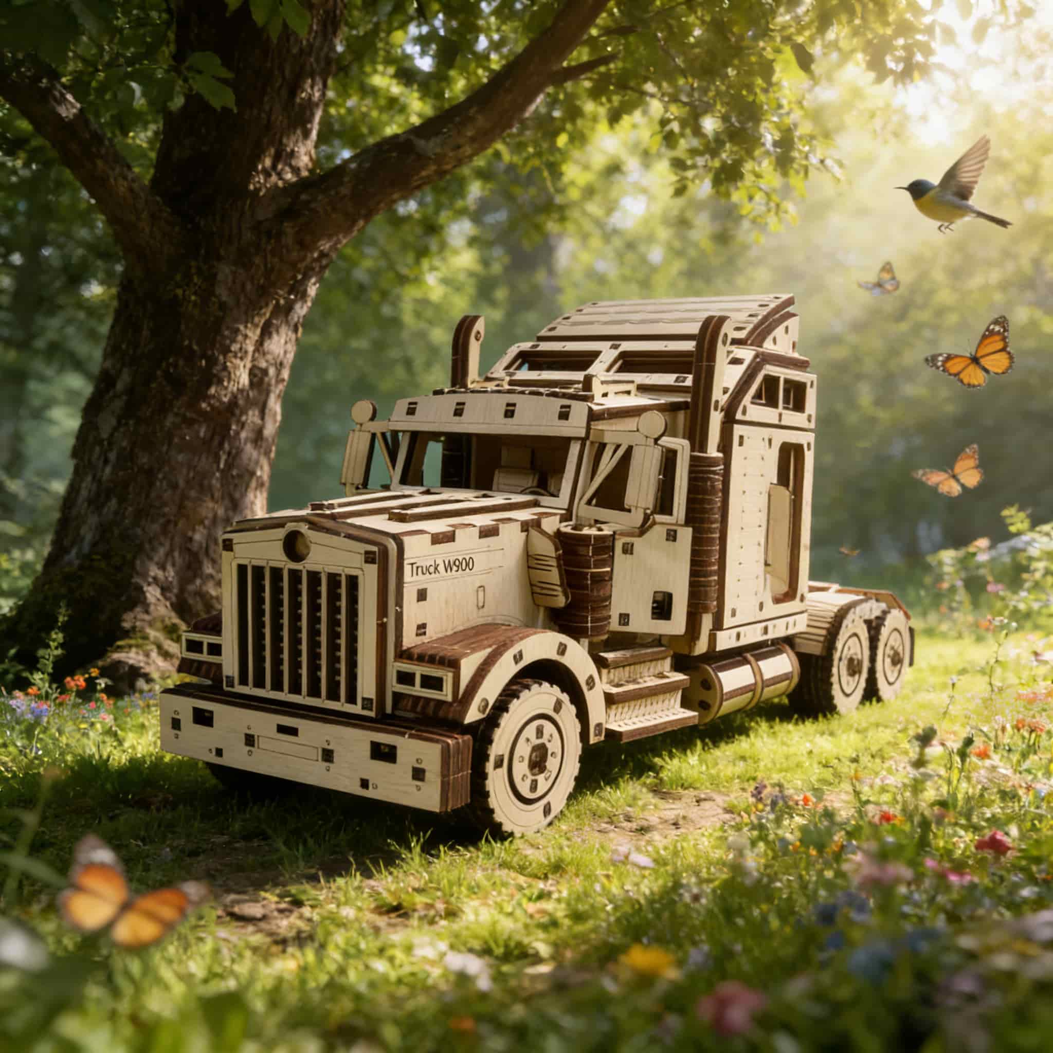 

American Truck 3D Wooden Puzzle Scale Model DIY Model Package Handcrafted Present Home Decor Assembly Toy great for daily use белый