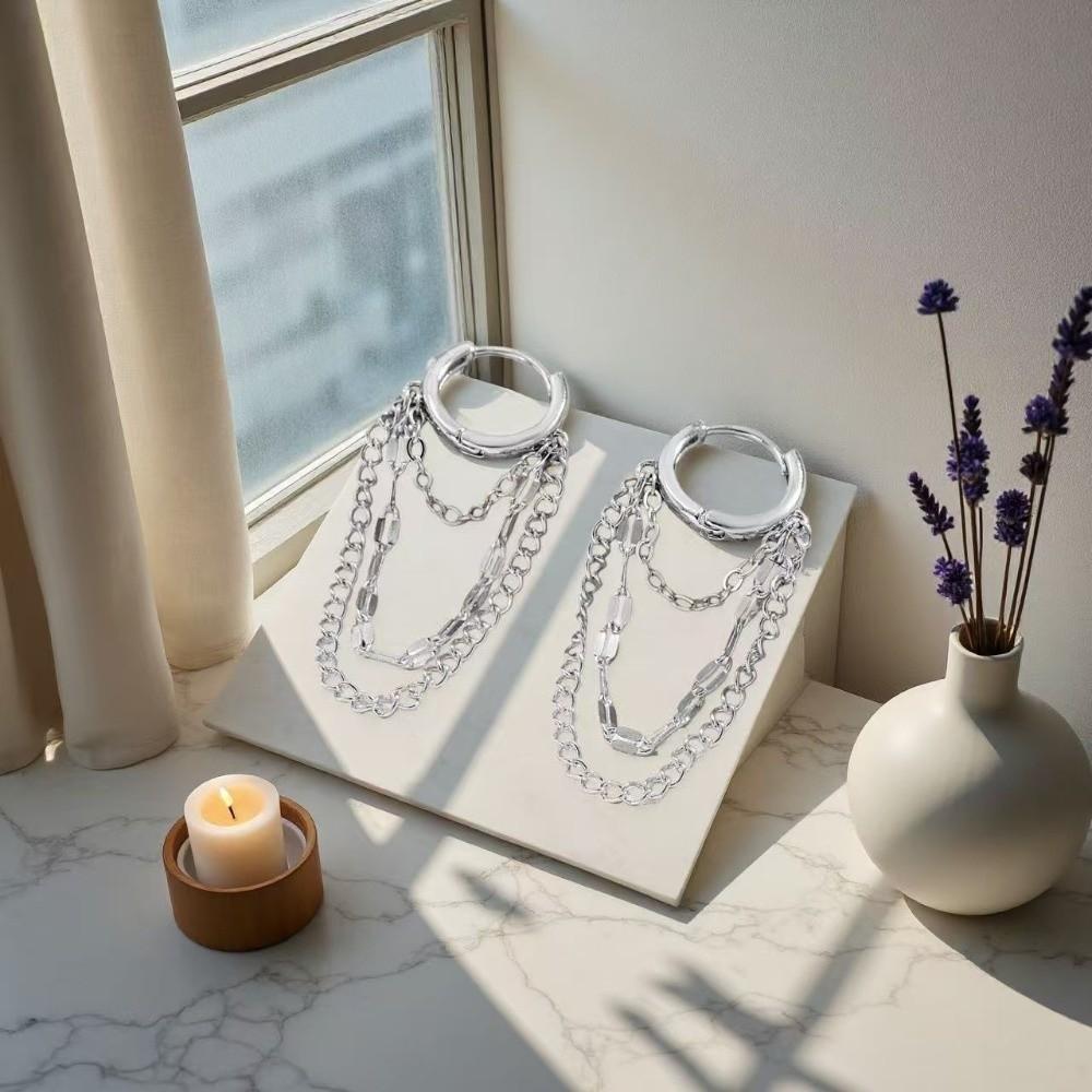 Zinc Zinc Alloy Chain Earrings Hypoallergenic Dangle Drop Earrings Accessory Ear Cuff  Gift