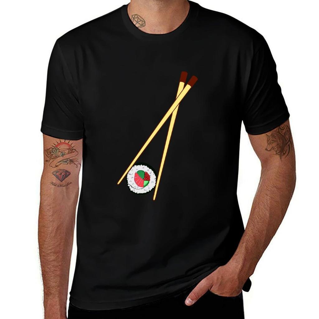 Chopsticks With Sushi Roll TShirt Unisex t shirt cotton Unisex t shirt heavy cotton printed t shirts for Unisex TShirt