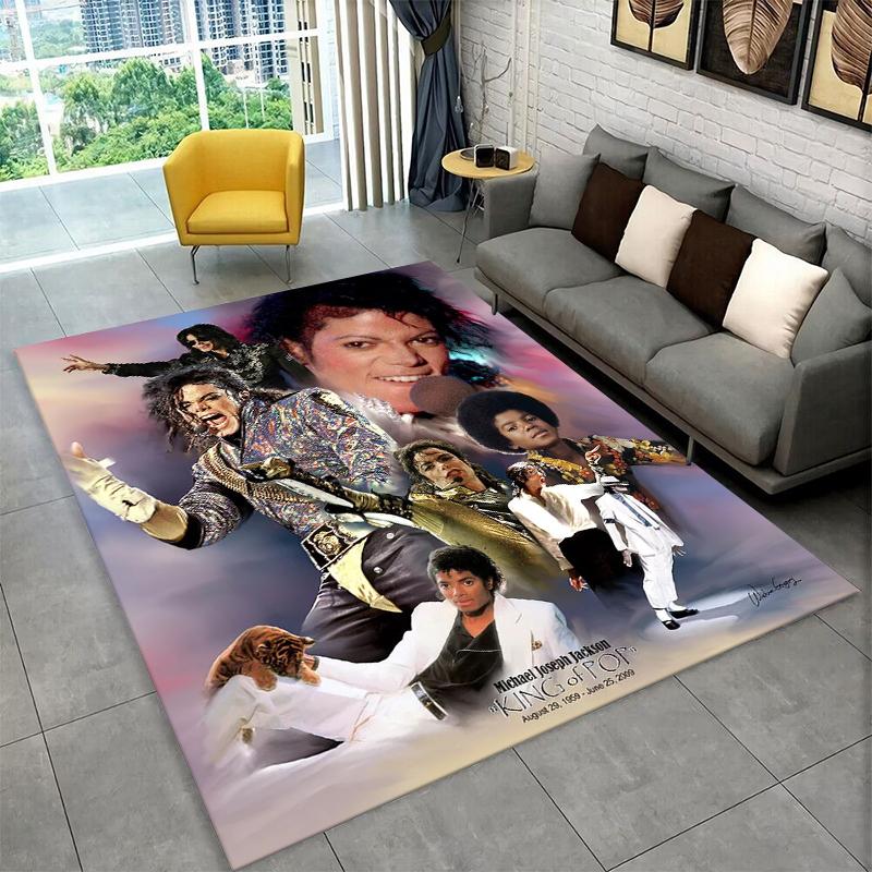 Tappeto Antiscivolo Retrò MJ Michael Jackson King of Pop per Soggiorno, Camera da Letto, Sala Giochi, Tappetino per Pavimento, Tappeto Decorazione Casa, Stanza dei Bambini