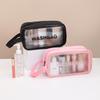 Large Capacity Waterproof PVC Makeup Bag - Portable, Transparent Travel Toiletry Organizer