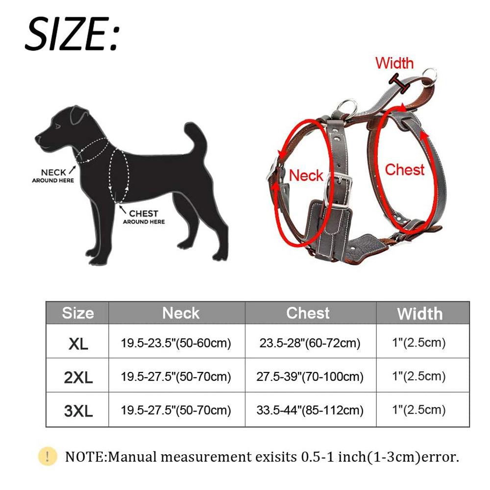 Cowhide Chest Sling for Medium and Large DogsHead Cowhide Dog Chest Sling for Training DogsVest Chest Sling